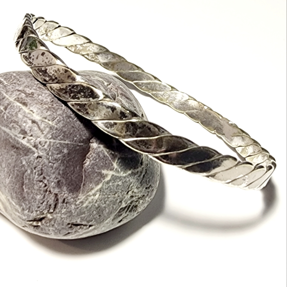 Sterling silver bangle, hand made in Mexico.